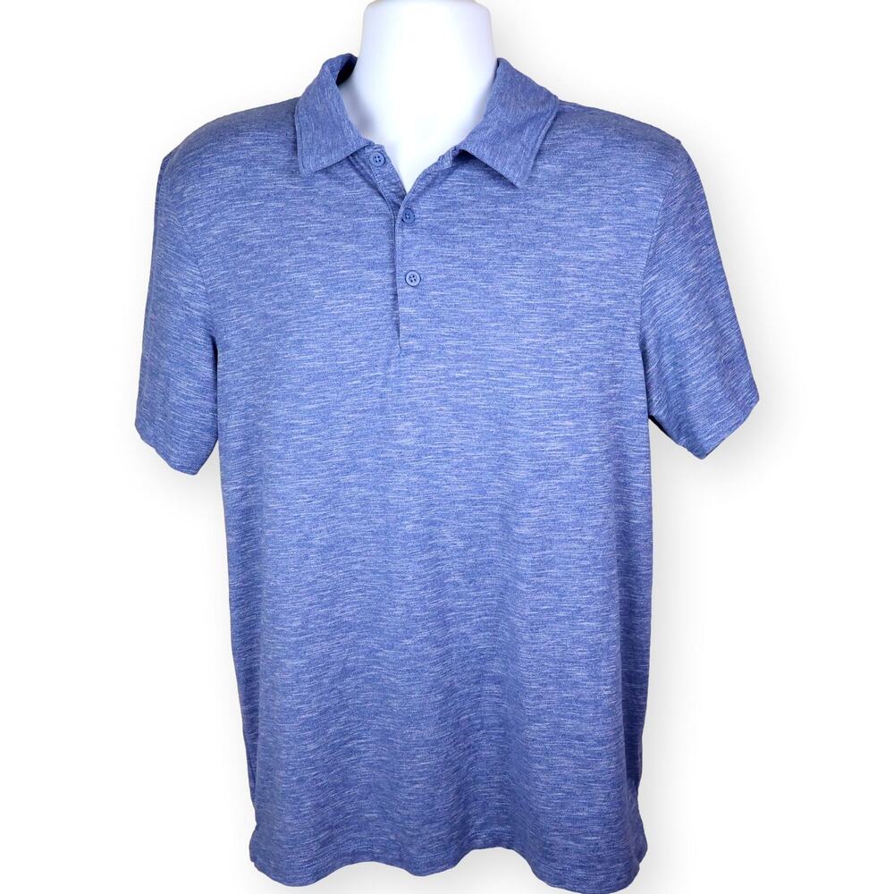 J Crew Performance Mens Polo Blue Heathered L